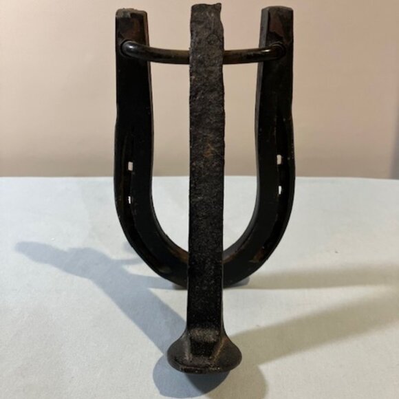 Western Horseshoe Door Knocker Cast Iron 6.5" Black Vintage - Picture 2 of 3